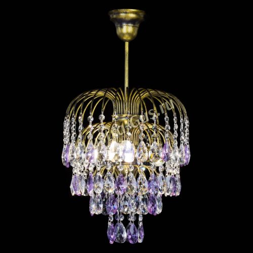 Люстра Лора №3 под бронзу фиолетовая в Химках Гусь Хрустальный