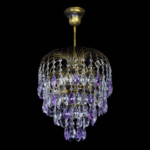 Люстра Лора №3 под бронзу фиолетовая в Химках Гусь Хрустальный