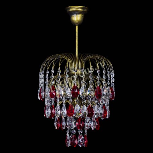 Люстра Лора №3 под бронзу красная в Химках Гусь Хрустальный