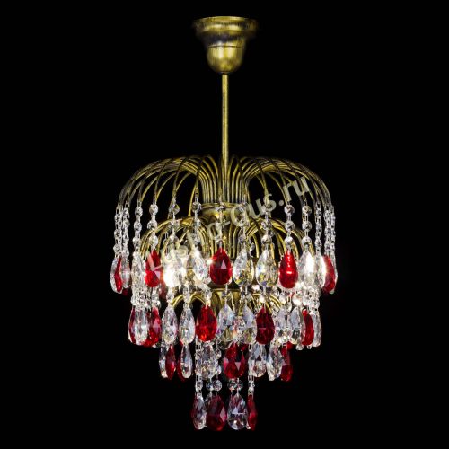 Люстра Лора №3 под бронзу красная в Химках Гусь Хрустальный