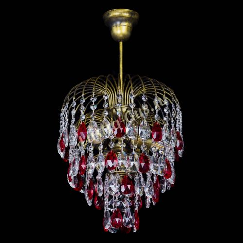 Люстра Лора №3 под бронзу красная в Химках Гусь Хрустальный