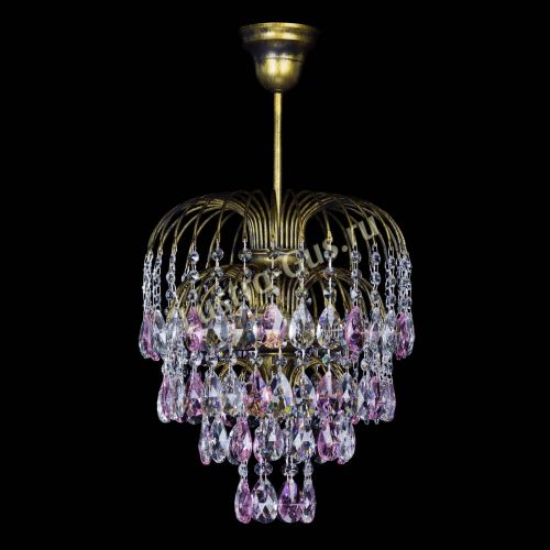 Люстра Лора №3 под бронзу розовая в Химках Гусь Хрустальный