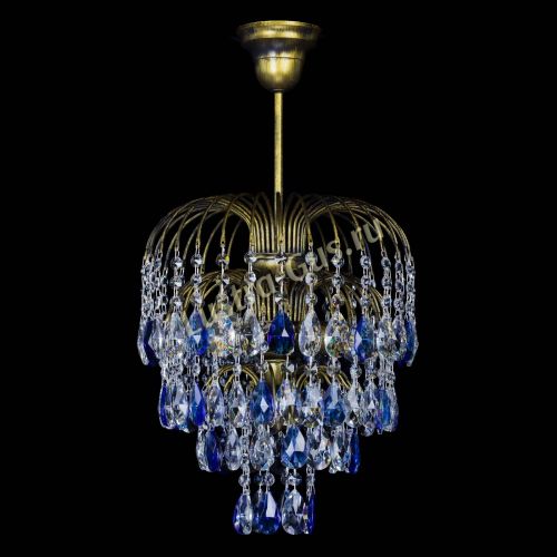 Люстра Лора №3 под бронзу синяя в Химках Гусь Хрустальный