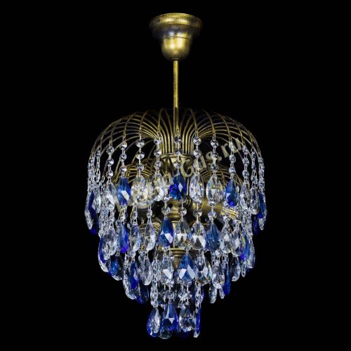Люстра Лора №3 под бронзу синяя в Химках Гусь Хрустальный