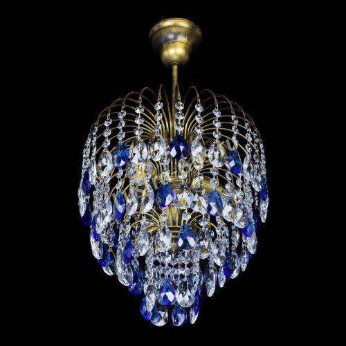 Люстра Лора №3 под бронзу синяя в Химках Гусь Хрустальный
