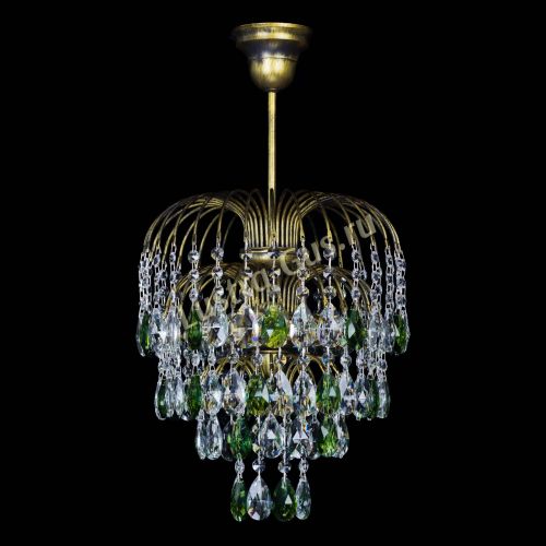 Люстра Лора №3 под бронзу зеленая в Химках Гусь Хрустальный