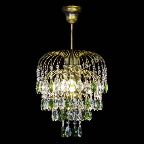 Люстра Лора №3 под бронзу зеленая в Химках Гусь Хрустальный