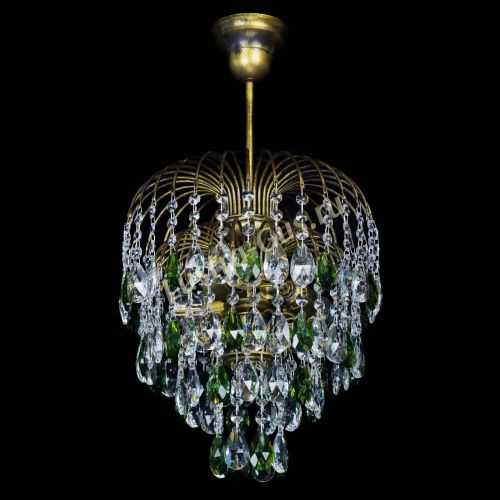 Люстра Лора №3 под бронзу зеленая в Химках Гусь Хрустальный