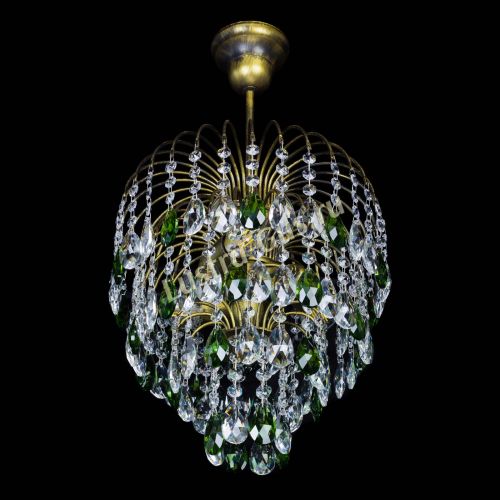 Люстра Лора №3 под бронзу зеленая в Химках Гусь Хрустальный