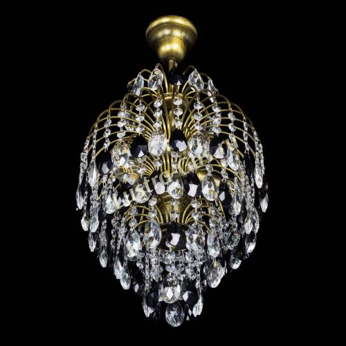 Люстра Лора №3 журавлик Черная под бронзу в Химках Гусь Хрустальный