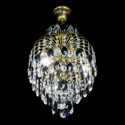 Люстра Лора №3 журавлик Черная под бронзу в Химках Гусь Хрустальный