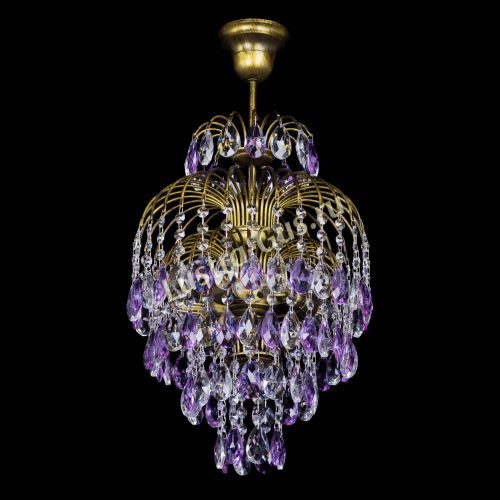 Люстра Лора №3 журавлик Фиолетовая под бронзу в Химках Гусь Хрустальный