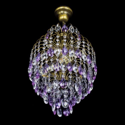 Люстра Лора №3 журавлик Фиолетовая под бронзу в Химках Гусь Хрустальный