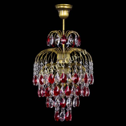 Люстра Лора №3 журавлик Красная под бронзу в Химках Гусь Хрустальный