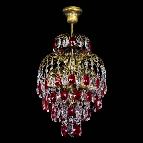 Люстра Лора №3 журавлик Красная под бронзу в Химках Гусь Хрустальный