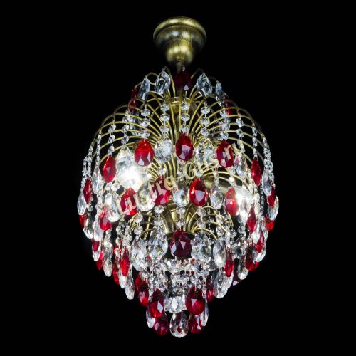 Люстра Лора №3 журавлик Красная под бронзу в Химках Гусь Хрустальный