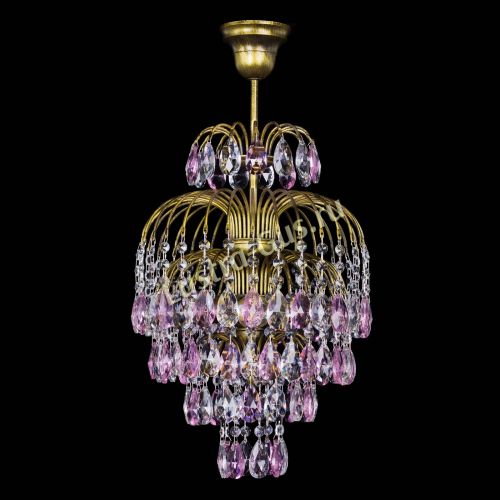 Люстра Лора №3 журавлик Розовая под бронзу в Химках Гусь Хрустальный