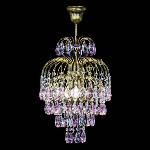 Люстра Лора №3 журавлик Розовая под бронзу в Химках Гусь Хрустальный