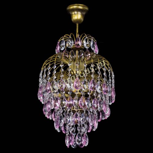 Люстра Лора №3 журавлик Розовая под бронзу в Химках Гусь Хрустальный