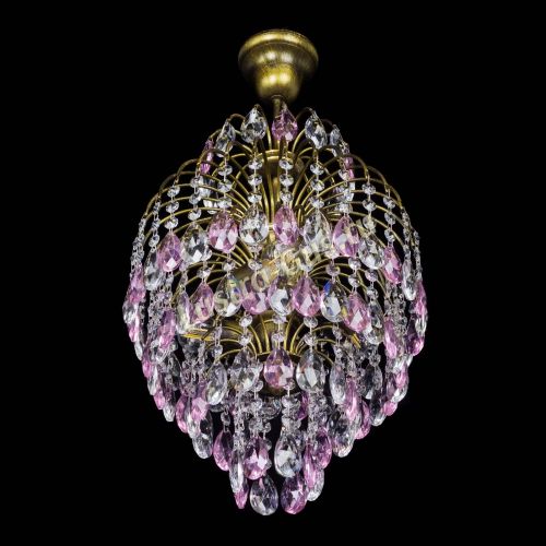 Люстра Лора №3 журавлик Розовая под бронзу в Химках Гусь Хрустальный