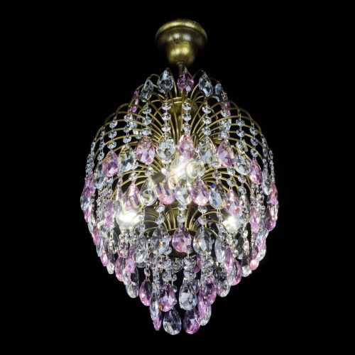 Люстра Лора №3 журавлик Розовая под бронзу в Химках Гусь Хрустальный