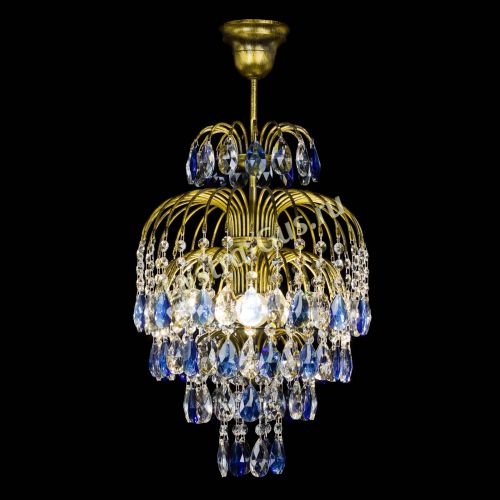 Люстра Лора №3 журавлик Синяя под бронзу в Химках Гусь Хрустальный