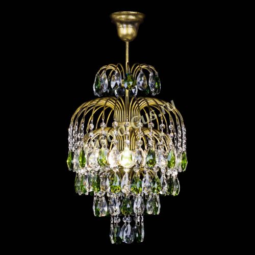 Люстра Лора №3 журавлик Зеленая под бронзу в Химках Гусь Хрустальный