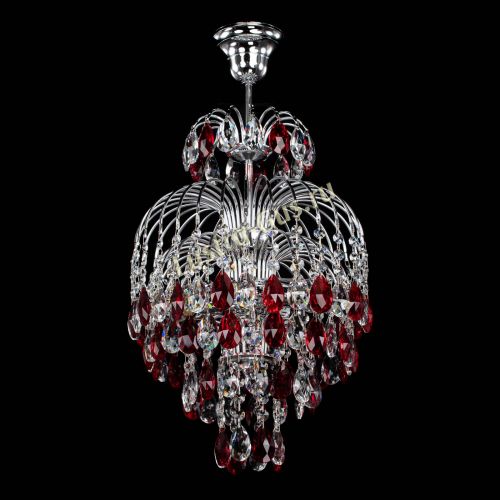 Люстра Лора №3 журавлик красная в Химках Гусь Хрустальный