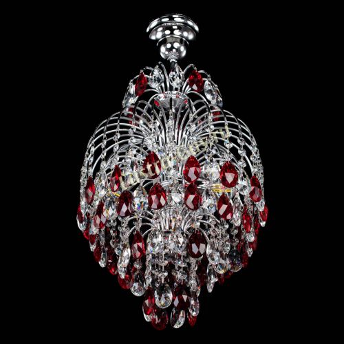 Люстра Лора №3 журавлик красная в Химках Гусь Хрустальный