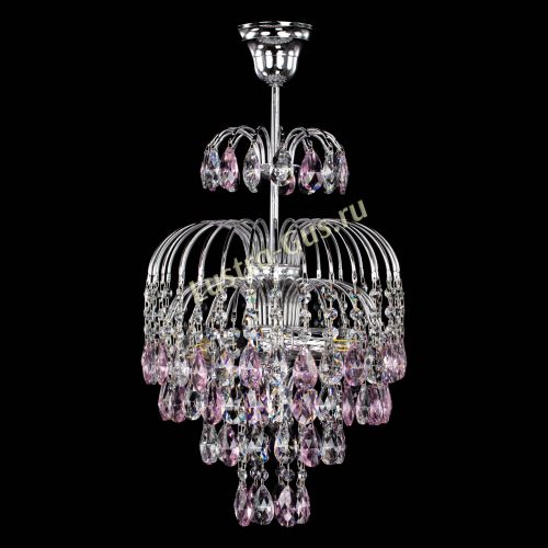 Люстра Лора №3 журавлик розовая в Химках Гусь Хрустальный