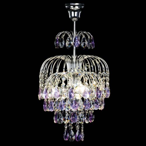 Люстра Лора №3 журавлик сиреневая в Химках Гусь Хрустальный