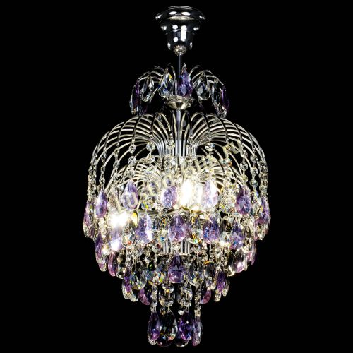 Люстра Лора №3 журавлик сиреневая в Химках Гусь Хрустальный