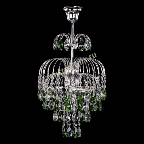 Люстра Лора №3 журавлик зеленая в Химках Гусь Хрустальный