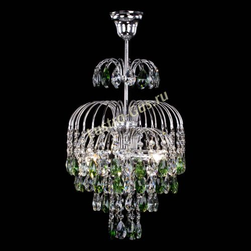 Люстра Лора №3 журавлик зеленая в Химках Гусь Хрустальный