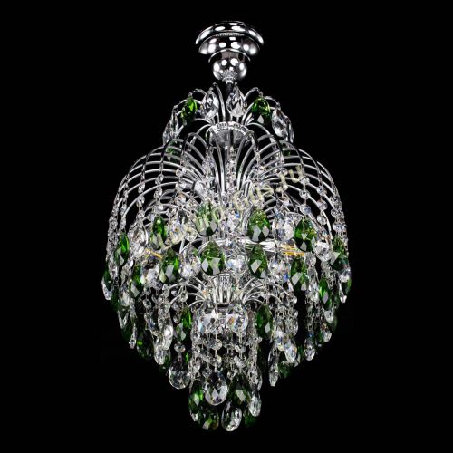 Люстра Лора №3 журавлик зеленая в Химках Гусь Хрустальный