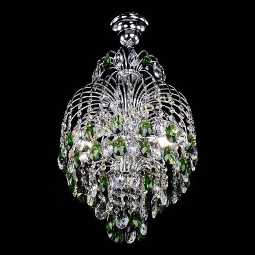 Люстра Лора №3 журавлик зеленая в Химках Гусь Хрустальный