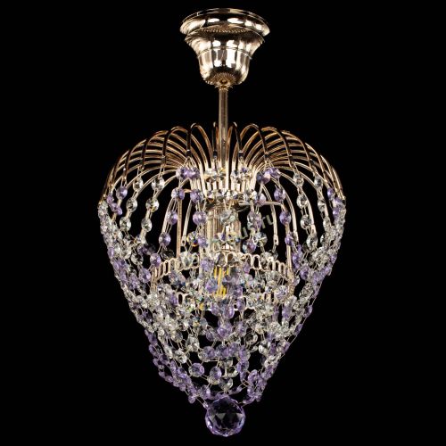 Люстра Малинка обтикон фиолетовая в Химках Гусь Хрустальный