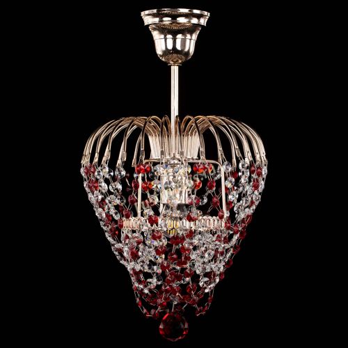Люстра Малинка обтикон красная в Химках Гусь Хрустальный
