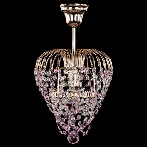 Люстра Малинка обтикон розовая в Химках Гусь Хрустальный