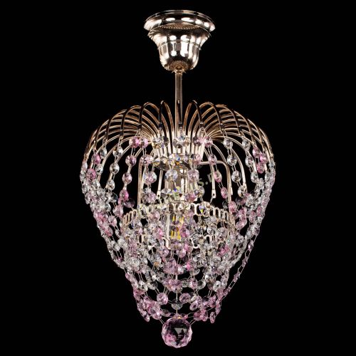 Люстра Малинка обтикон розовая в Химках Гусь Хрустальный