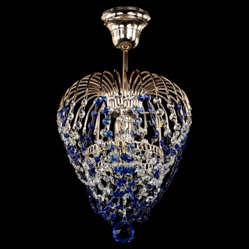 Люстра Малинка обтикон синяя в Химках Гусь Хрустальный
