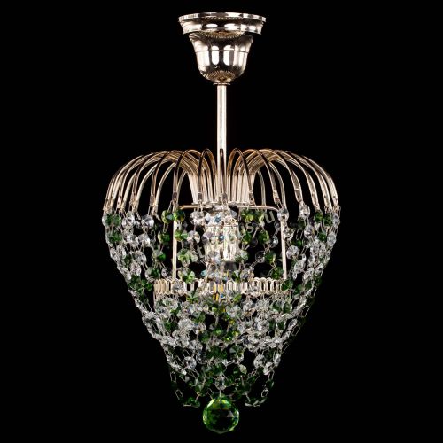 Люстра Малинка обтикон зеленая в Химках Гусь Хрустальный