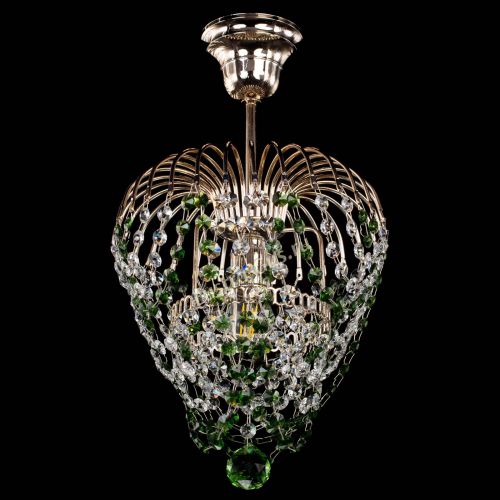 Люстра Малинка обтикон зеленая в Химках Гусь Хрустальный