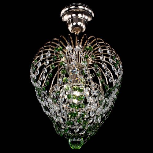 Люстра Малинка обтикон зеленая в Химках Гусь Хрустальный
