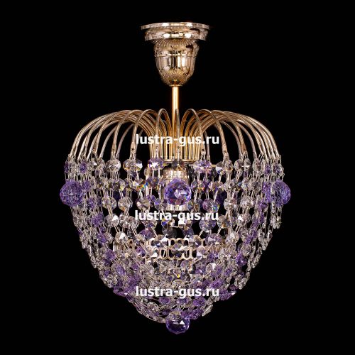 Люстра Малинка шар фиолетовая в Химках Гусь Хрустальный