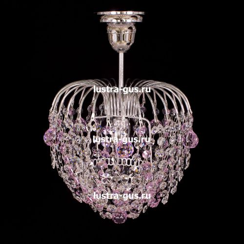Люстра Малинка шар розовая в Химках Гусь Хрустальный