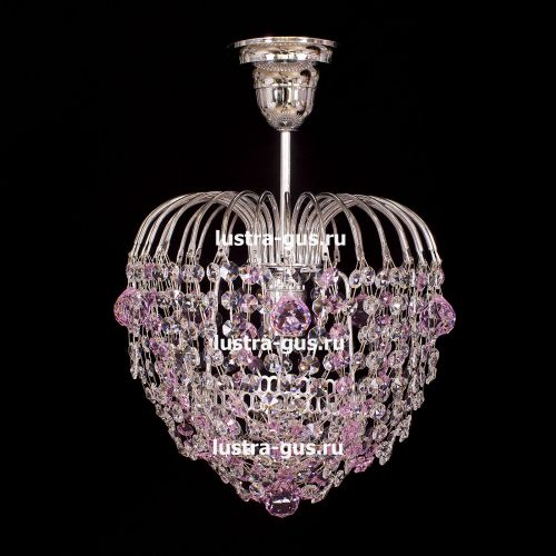 Люстра Малинка шар розовая в Химках Гусь Хрустальный