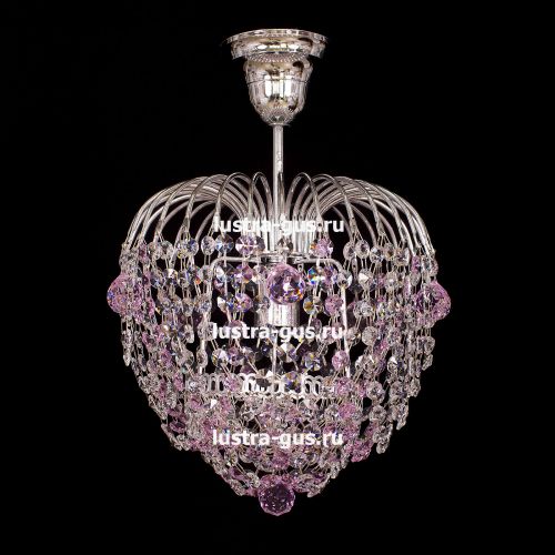 Люстра Малинка шар розовая в Химках Гусь Хрустальный