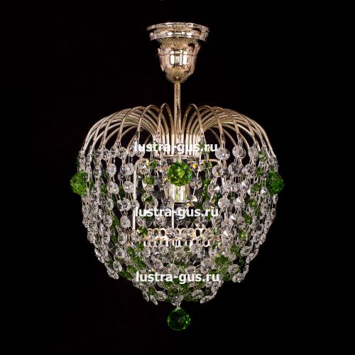Люстра Малинка шар зеленая в Химках Гусь Хрустальный