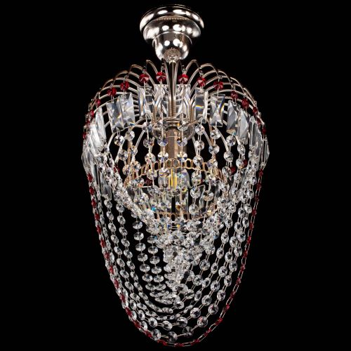 Люстра Малинка Водоворот красная в Химках Гусь Хрустальный
